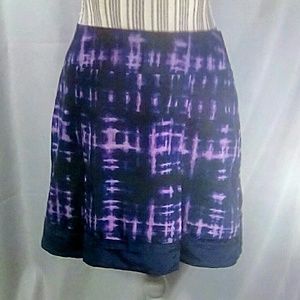 Simply Vera Vera Wang Purple & Navy Pleated Front Skirt Size 6